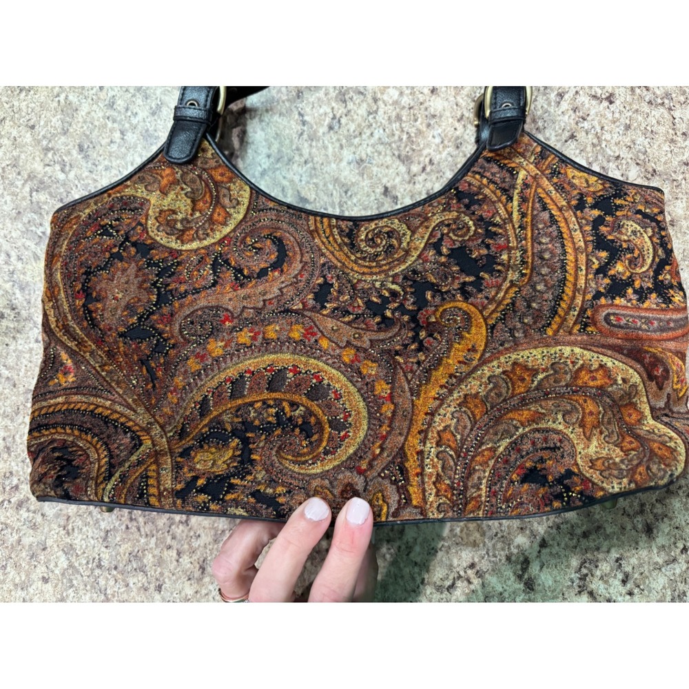 Unique Patchwork Shoulder Bag Hobo Boho Paisley B… - image 6